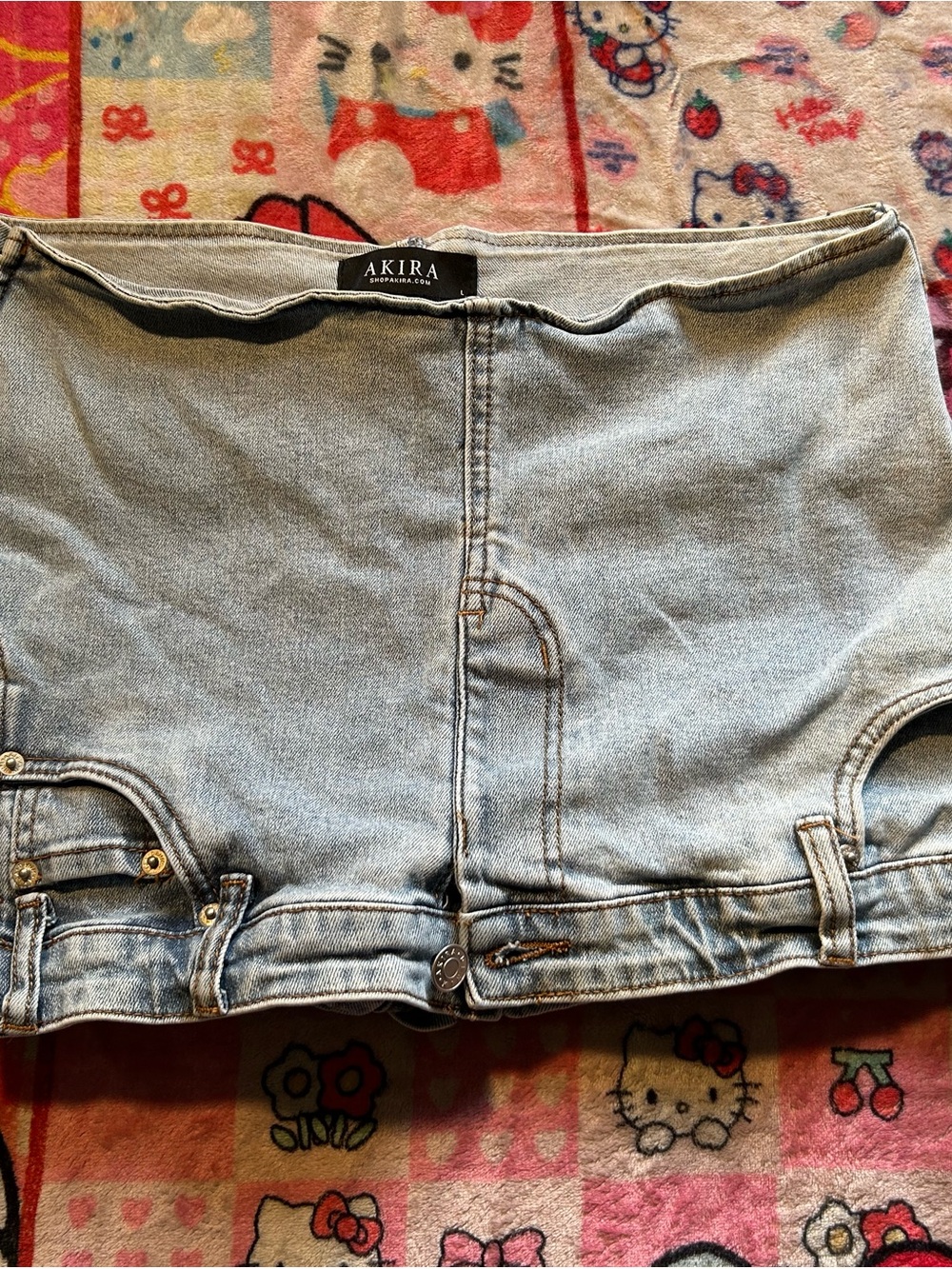 AKIRA Light Blue Denim Mini Skirt